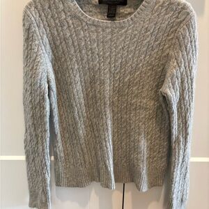 Wool Blend Express Heather Gray Cable Knit Sweater